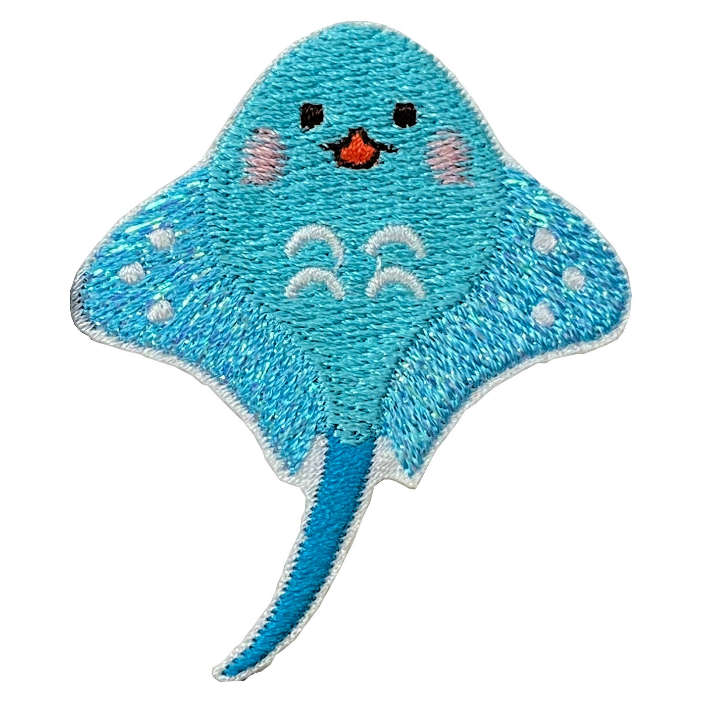 Blue Stingray Embroidered Iron on Patch