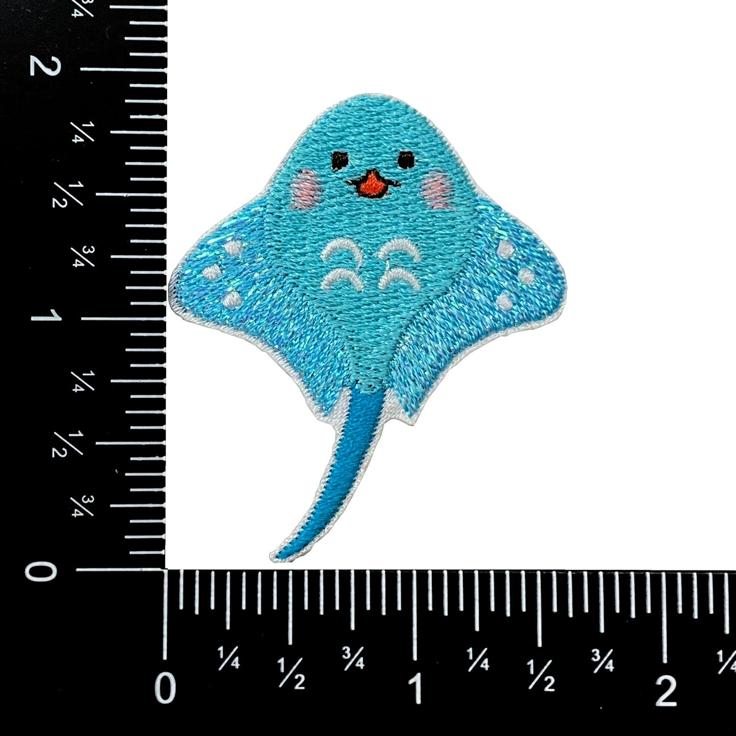 Blue Stingray Embroidered Iron on Patch