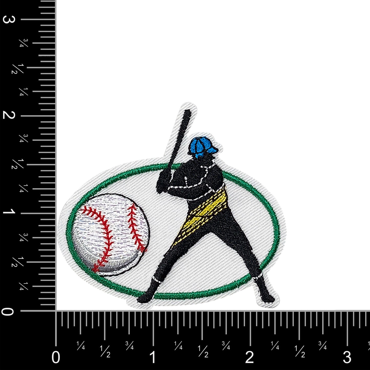 Competitive Baseball with Batter Embroidered Iron on Patch