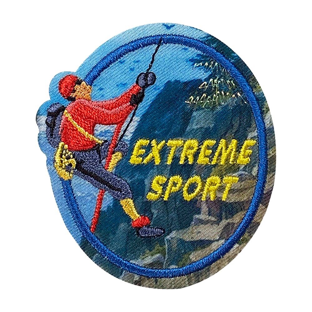 Extreme Sport Rappelling/Mountain Climbing - Iron on Embroidered Patch