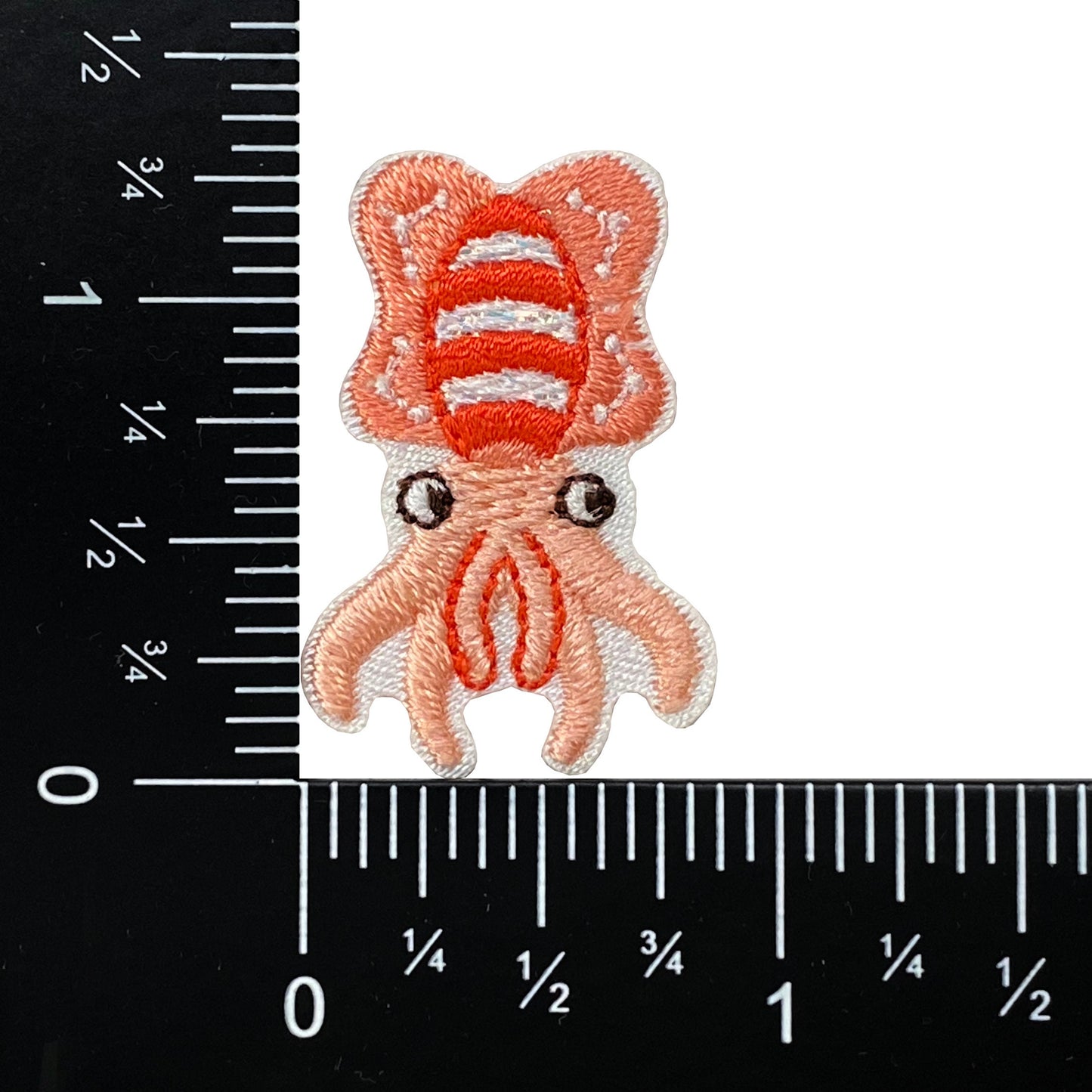 Pink Squid - Iron on Embroidered Patch