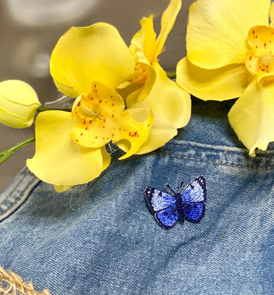 Small Butterfly - Light Blue - Iron on Applique/Embroidered Patch