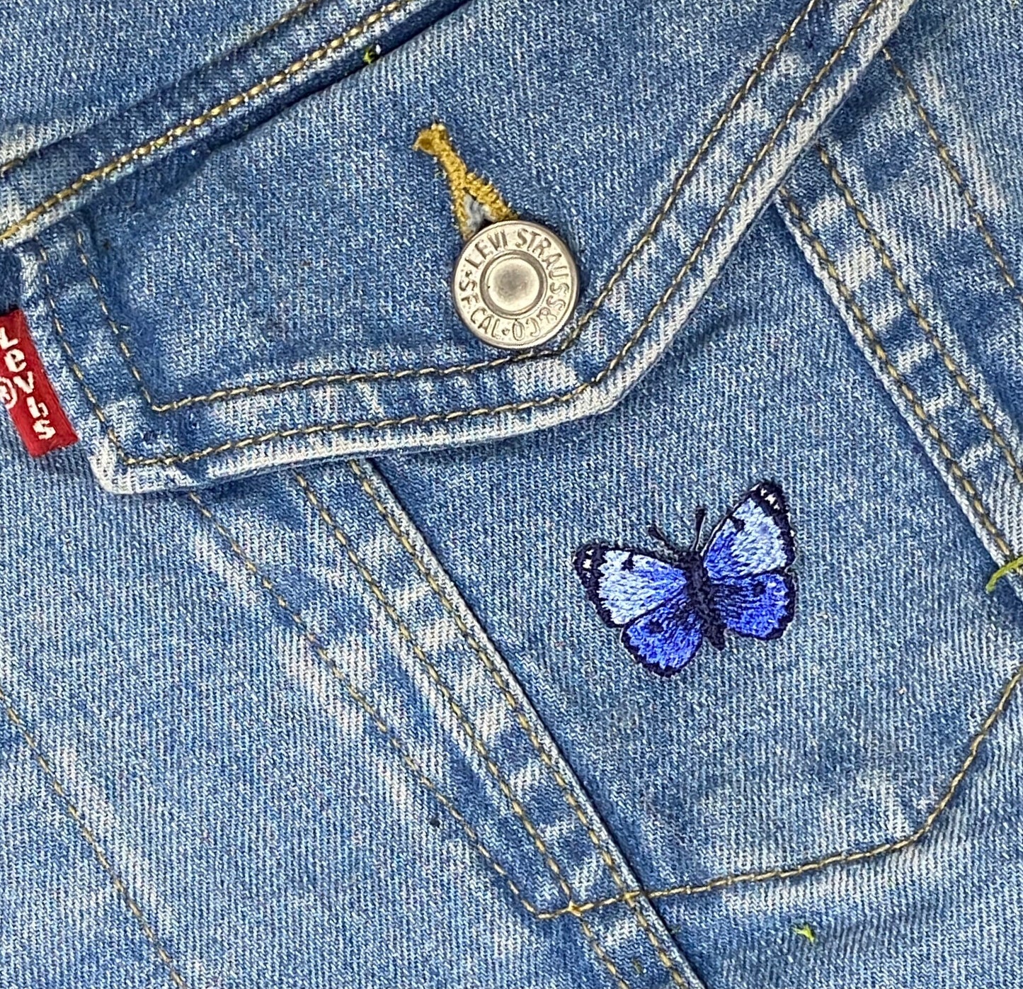 Small Butterfly - Light Blue - Iron on Applique/Embroidered Patch