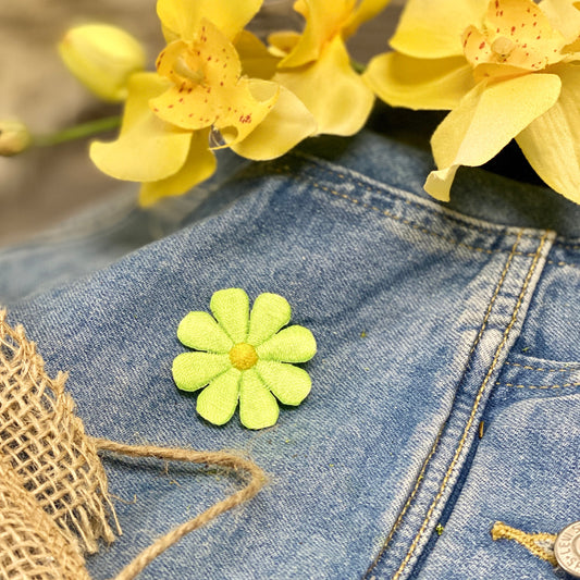 1" Neon Green Daisy Flower