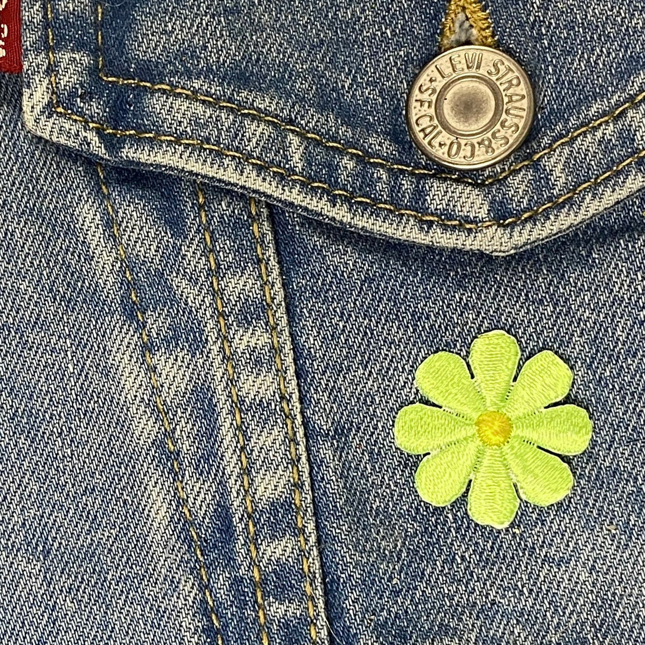 1" Neon Green Daisy Flower