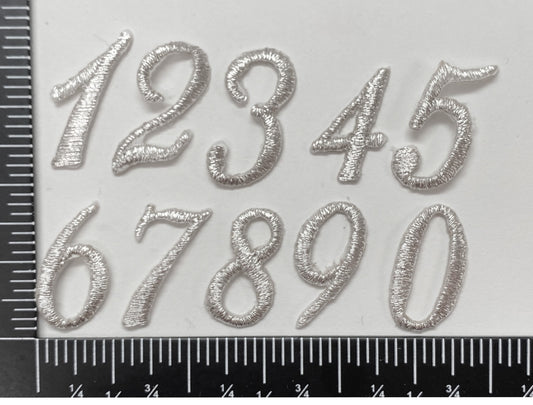1" Script Numbers - Silver