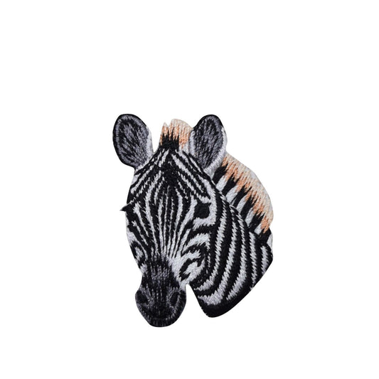 Zebra Head - Natural Animal- Embroidered Iron on Patch