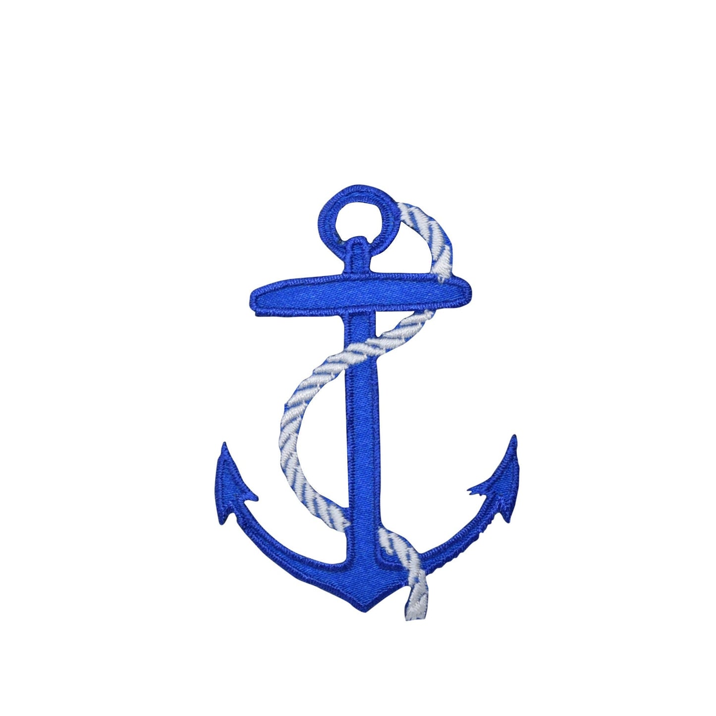 Blue Nautical Anchor with White Rope - Iron on Patch