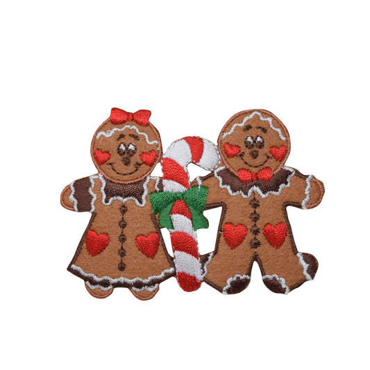 Christmas Gingerbread Children - Giant Candy Cane - Hearts - Iron on Applique,Embroidered Patch