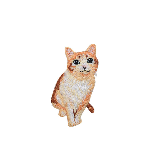 Orange Tabby Cat, Pets, Realistic, Kitten, Animals, Embroidered, Iron on Patch