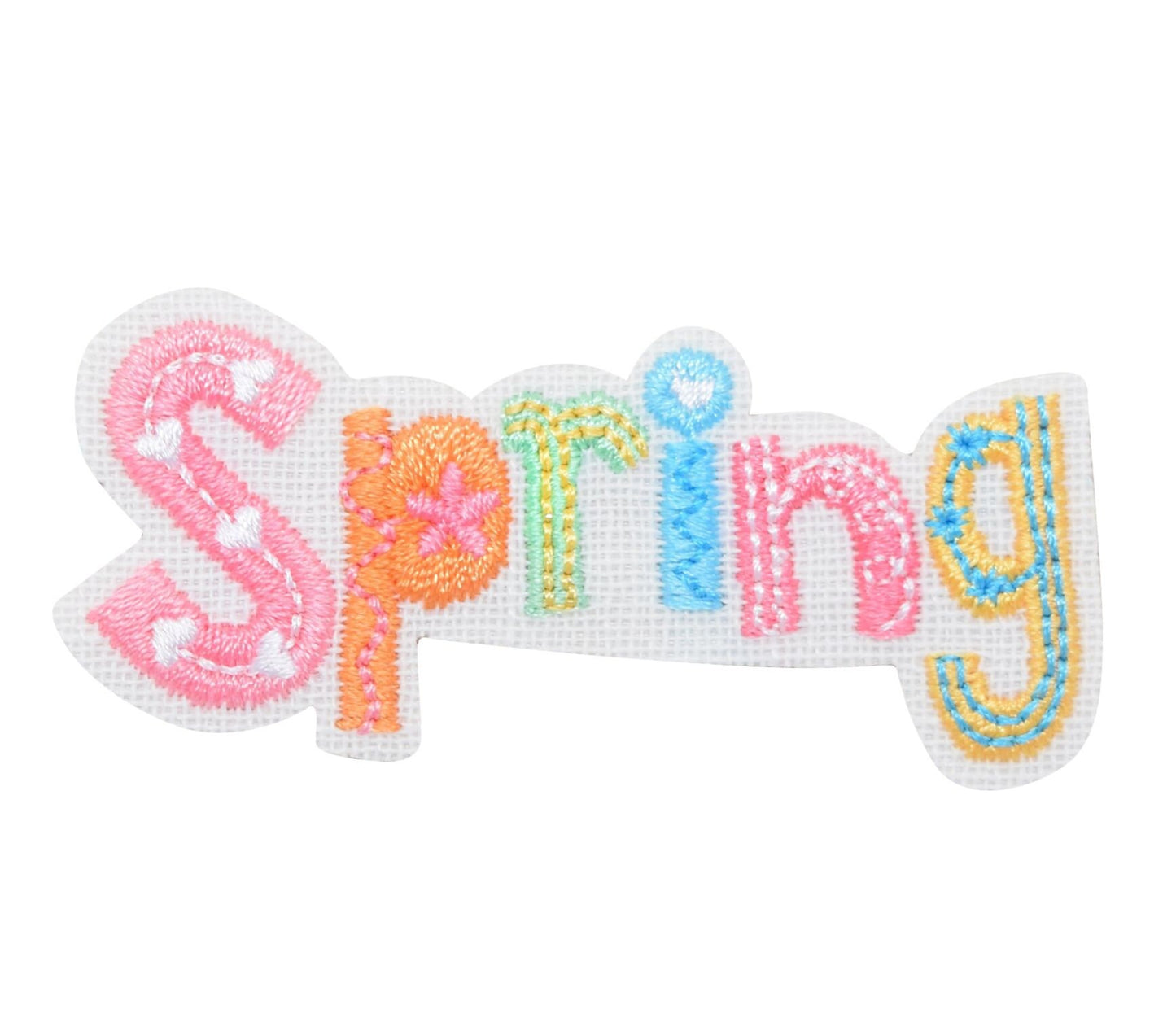 Spring word - Embroidered Iron on Patch