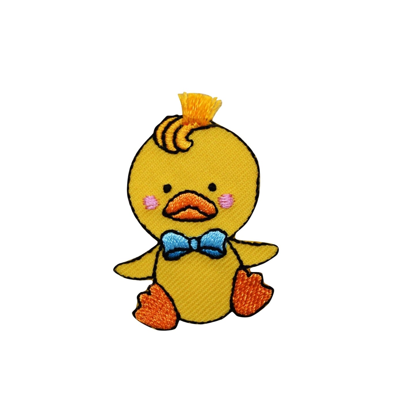 Yellow Duck with Blue Bow-tie - Embroidered Iron on Patch