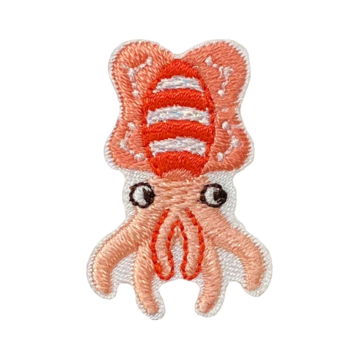 Pink Squid - Iron on Embroidered Patch