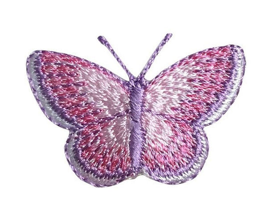 Small Butterfly - Pink/Lavender - Embroidered Iron on Patch