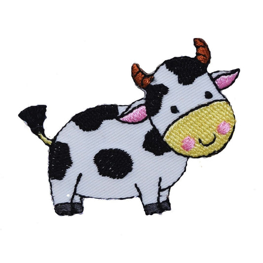 Black and White Cow - Children's - Embroidered Iron on Patch