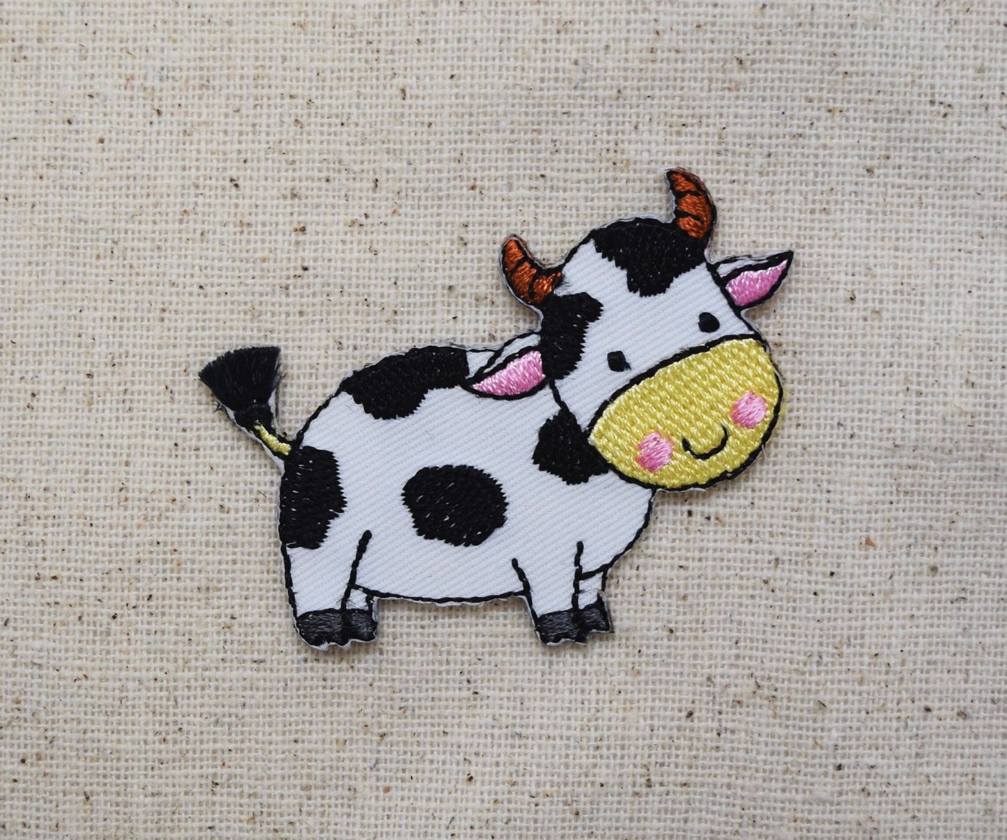 Black and White Cow - Children's - Embroidered Iron on Patch