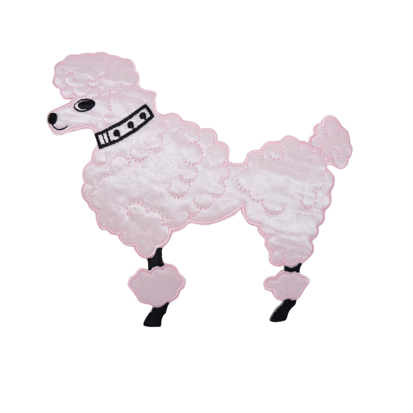 3 Sizes - Light Pink Poodle - Facing Left, Iron on Patch