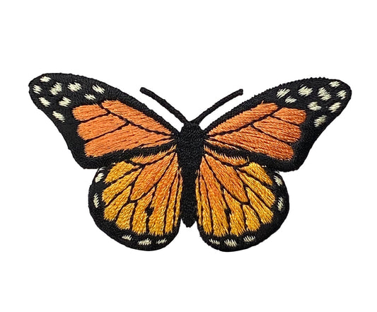 Orange Butterfly Embroidered Iron on Patch