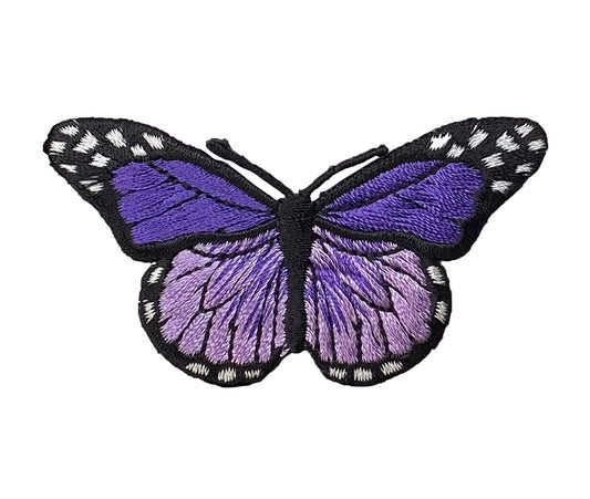 Purple Butterfly Embroidered Iron on Patch