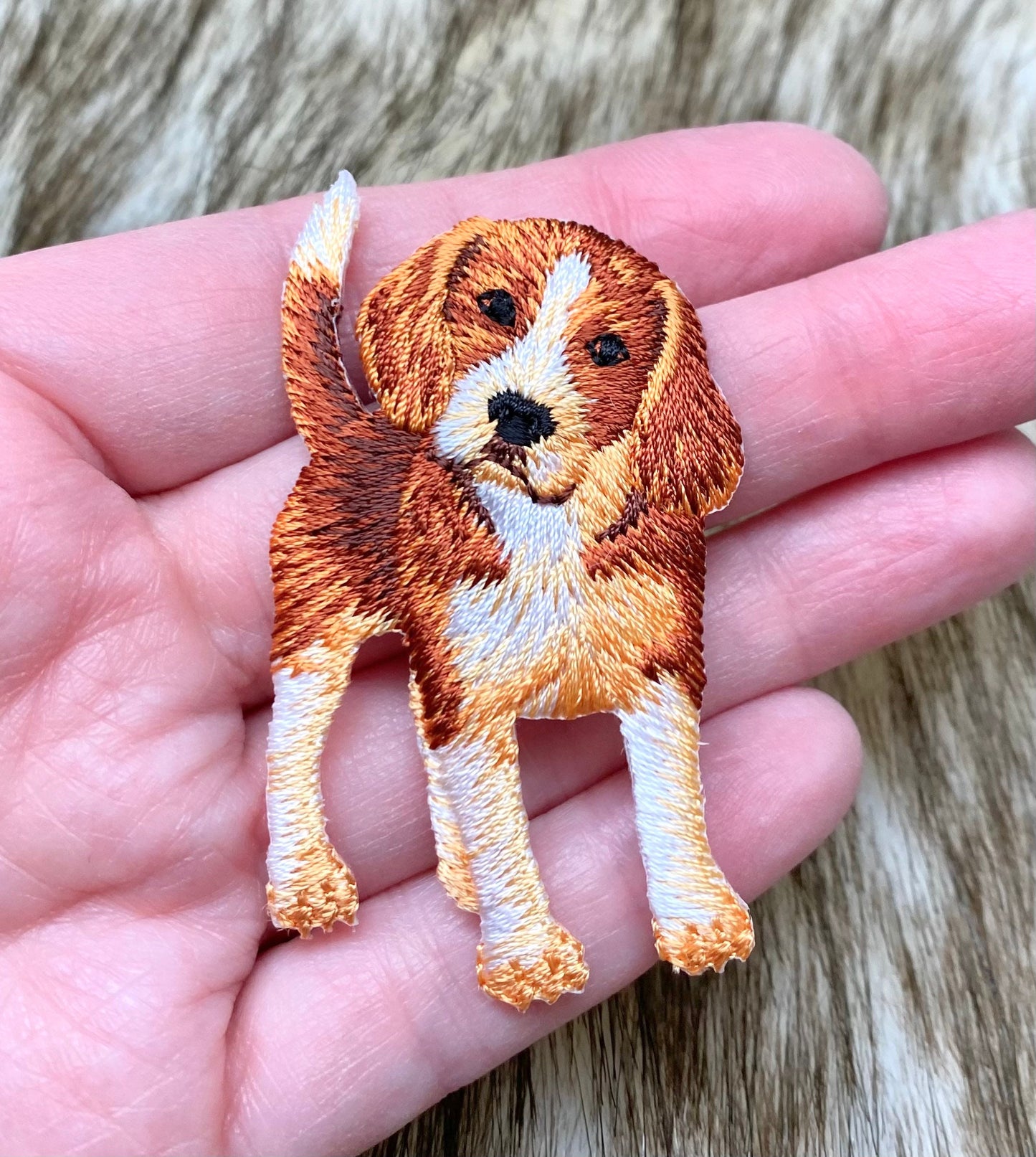 Beagle - Puppy Dog - Standing - Full Body - Embroidered Patch - Iron on Applique - 1117412A