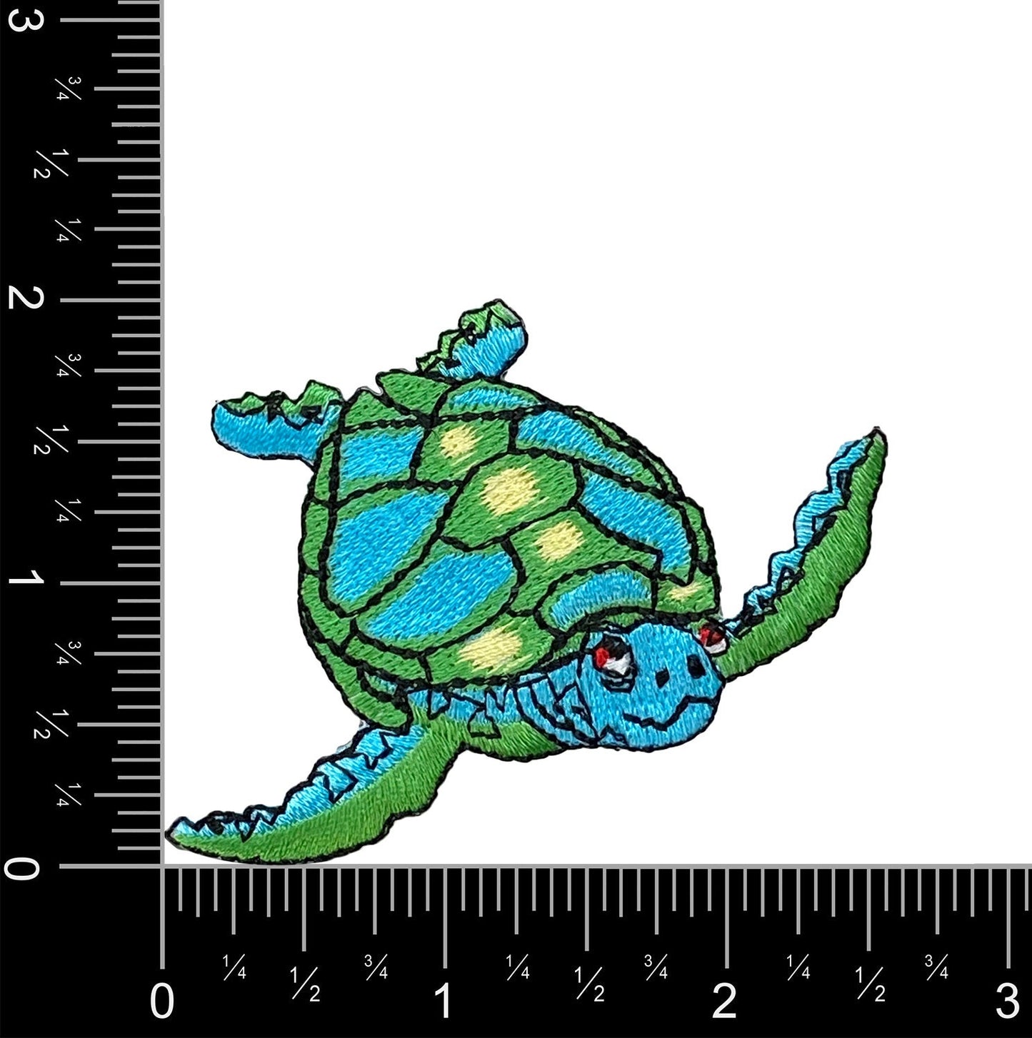 Sea Turtle - Facing Left or Right - Blue and Green - Iron on Applique - Embroidered Patch - 693687