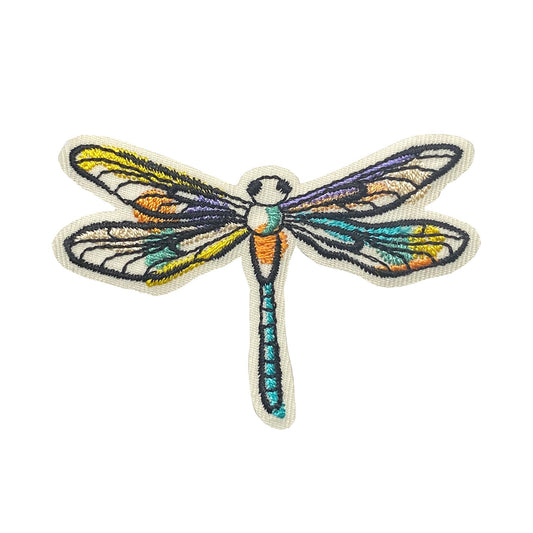 Tattoo-style Dragonfly, Embroidered, Iron on Patch, DIY crafts