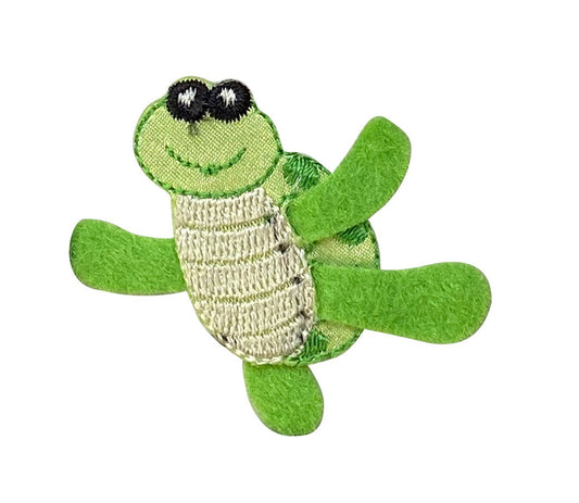 Sea Turtle - Layered Green Felt - Embroidered Patch - Iron on Applique