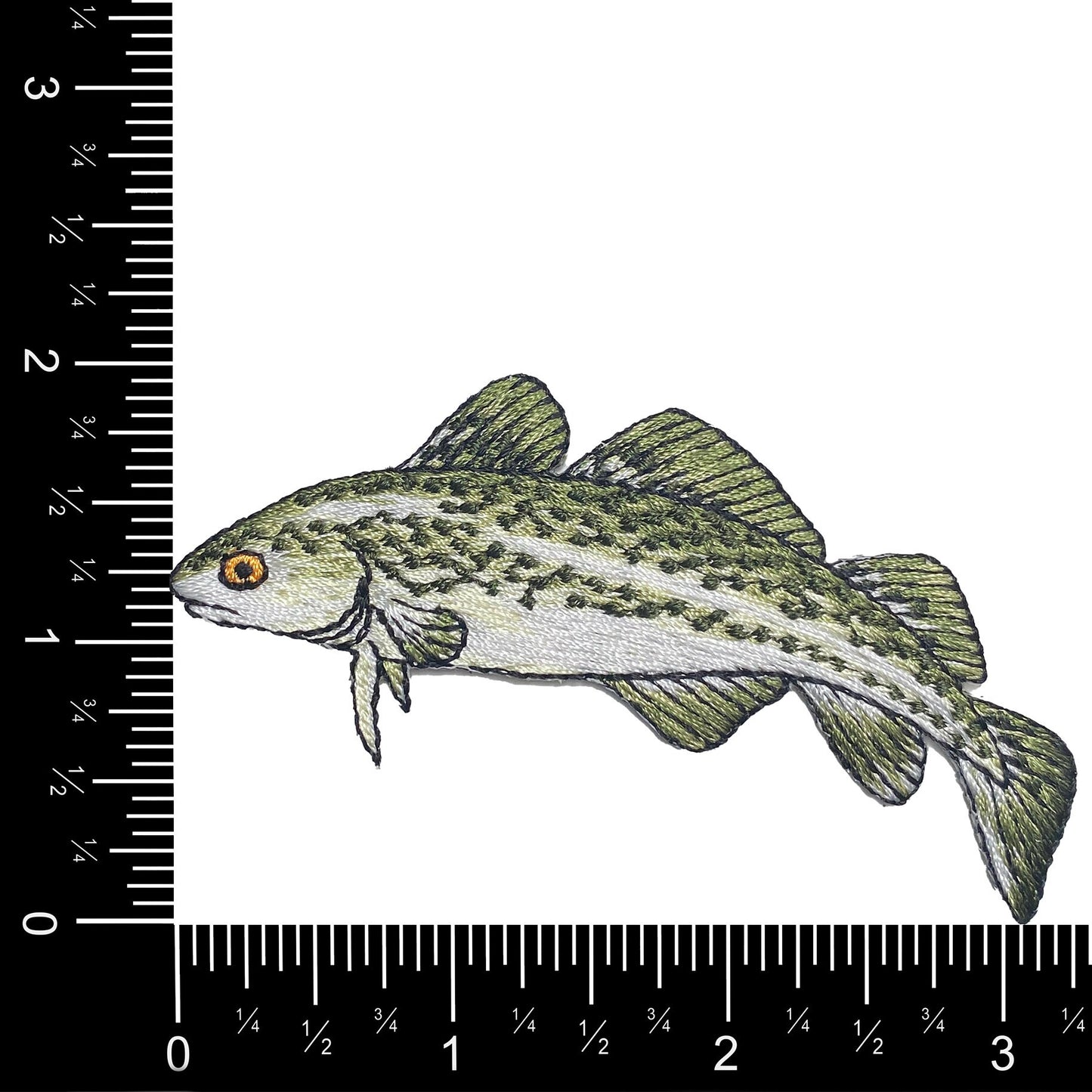 Cod Fish - Green - Embroidered Iron on Patch