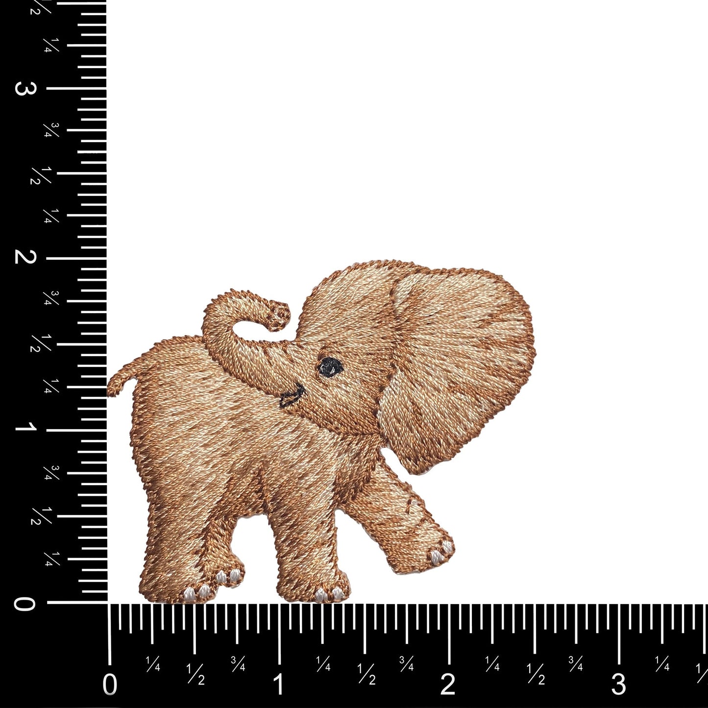 Brown Baby Elephant - Embroidered Iron on Patch