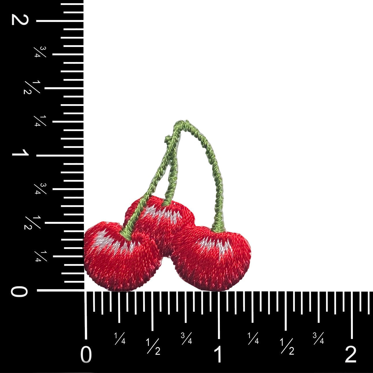 Three Red Cherries - Cherry - Embroidered Iron on Patch