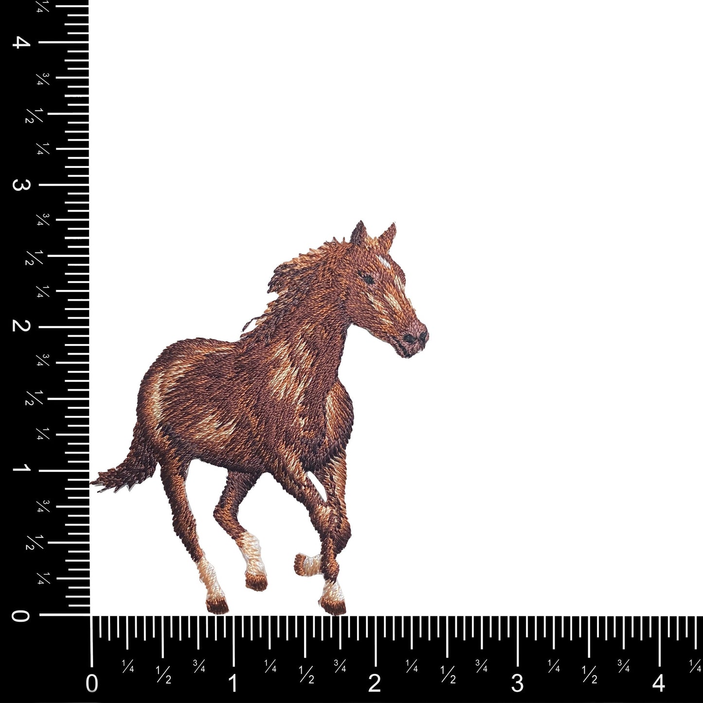 Brown Horse - Running Left or Right - Embroidered Iron on Patch