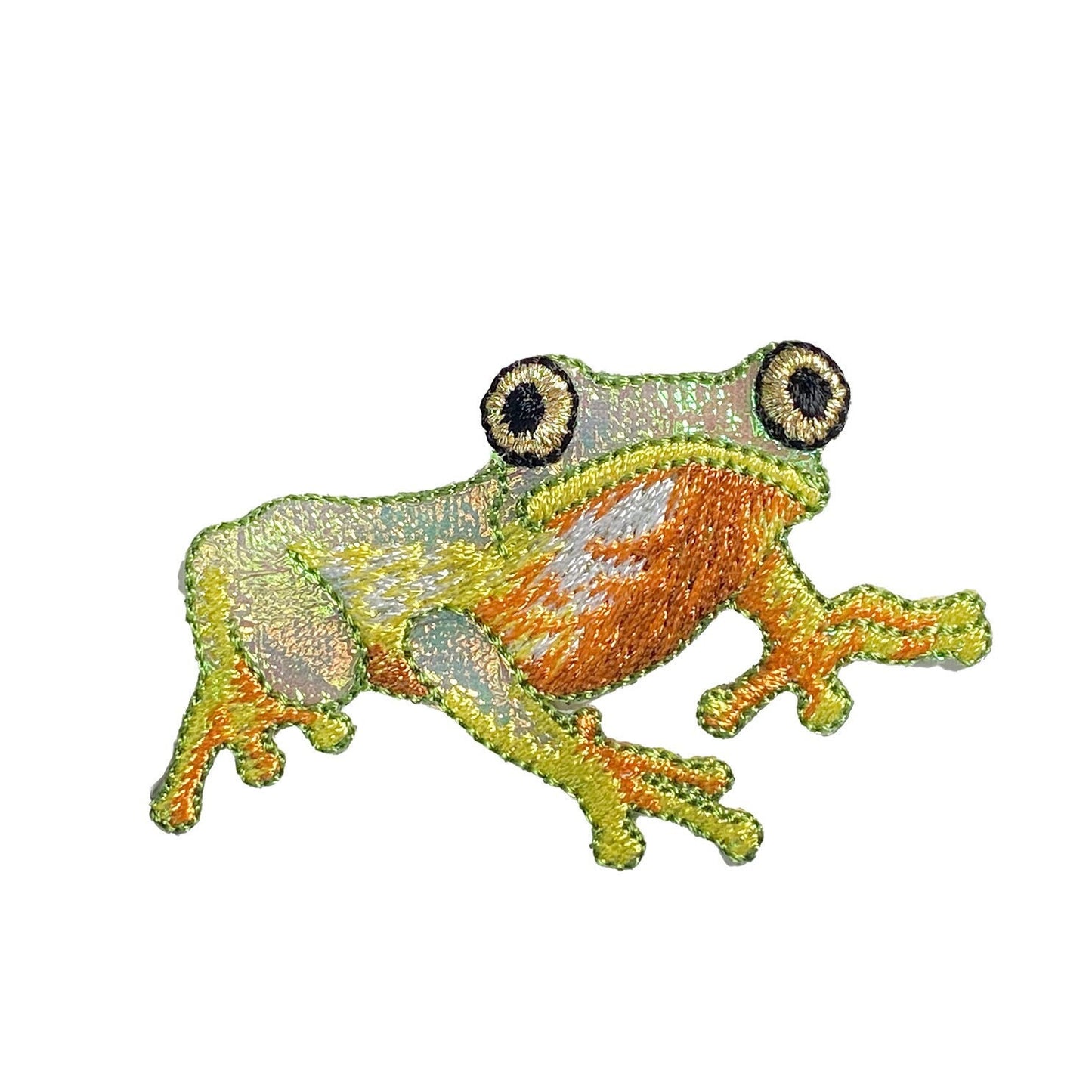 Tree Frog - Realistic - Shimmery Green - Iron on Patch - Embroidered