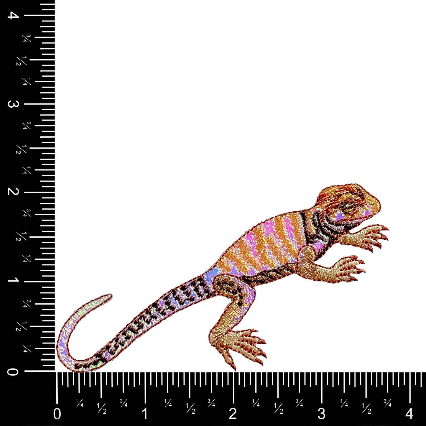 Brown Shimmery Lizard, Embroidered Iron-on Patch