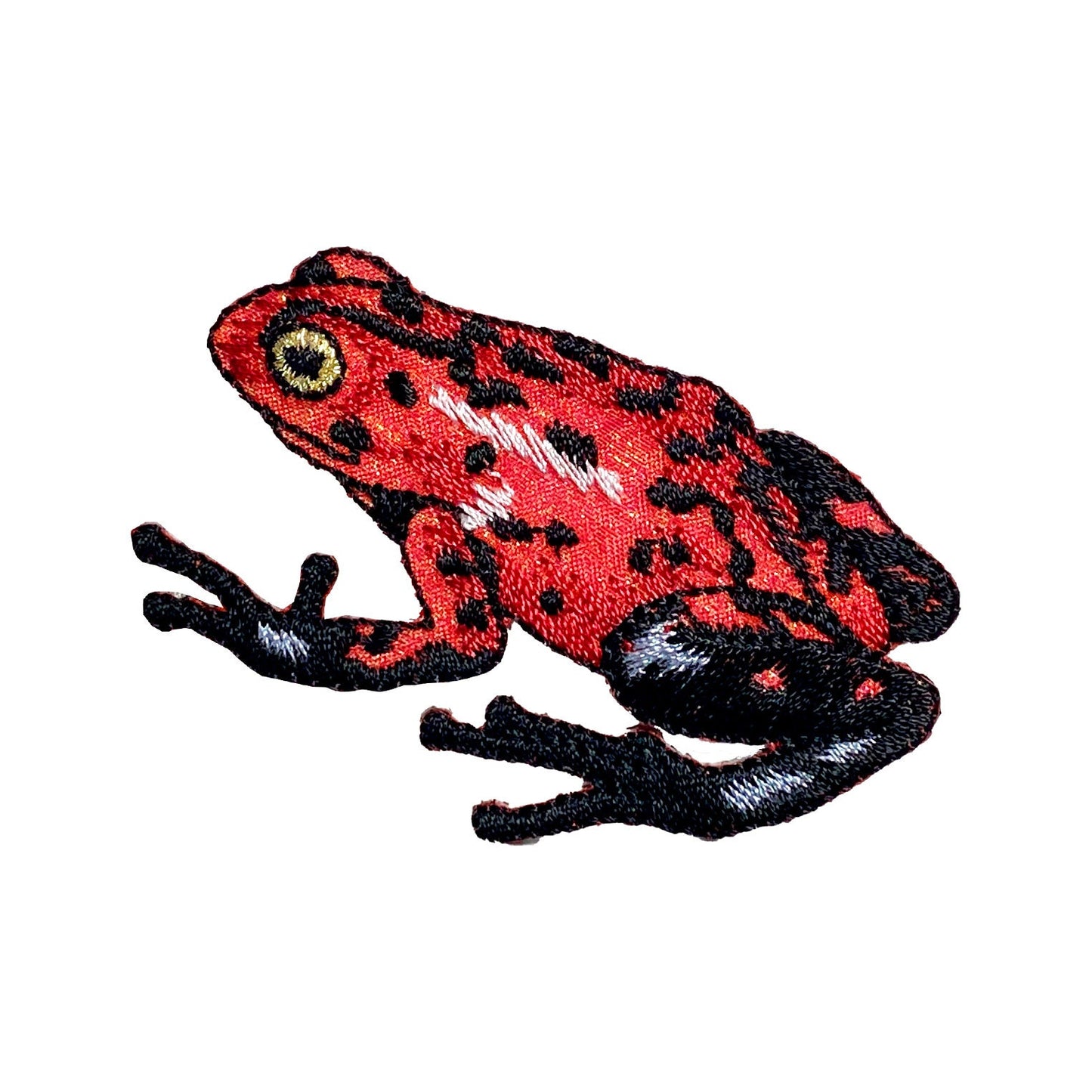 Tree Frog, Shimmery Iridescent, Red, Iron-on Patch, Embroidered Badge