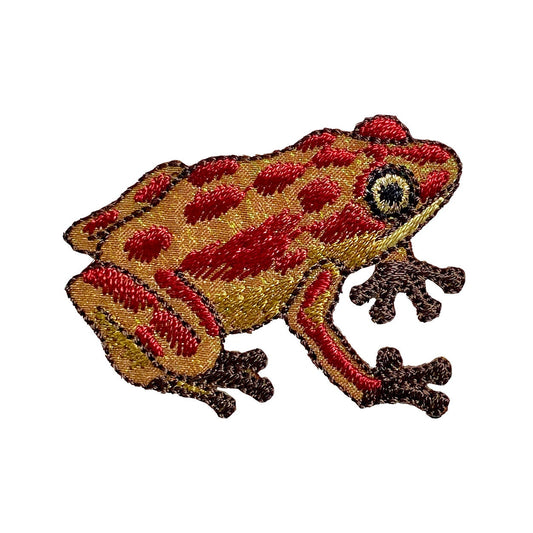 Red Tree Frog, Shimmery Iridescent, Iron-on Patch, Embroidered Badge