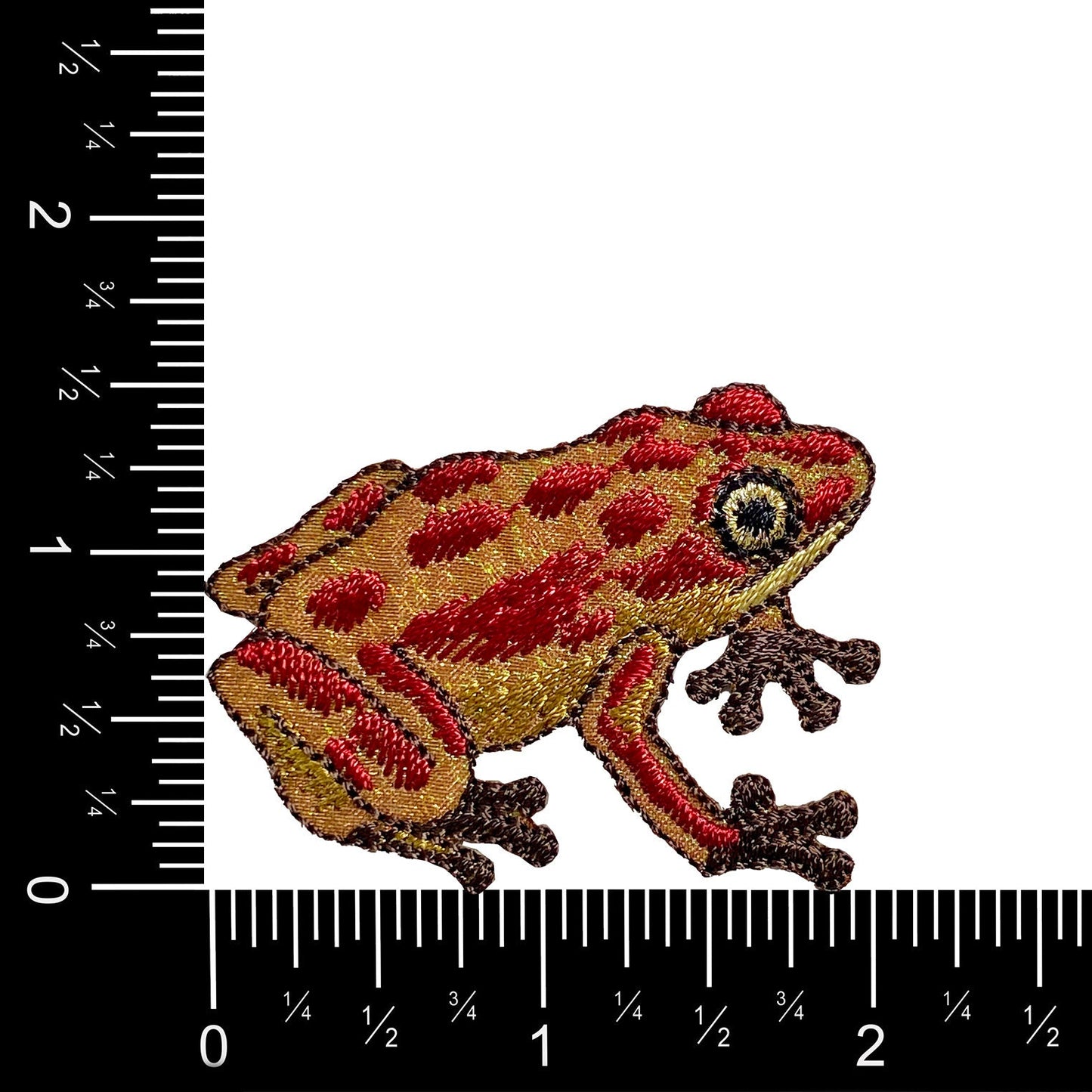 Red Tree Frog, Shimmery Iridescent, Iron-on Patch, Embroidered Badge