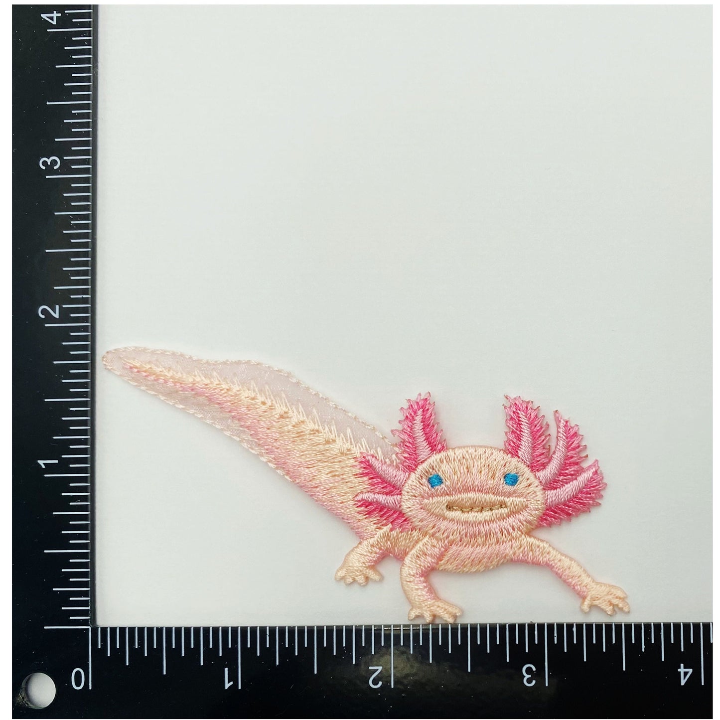 Axolotl Salamander, Pink, Leucistic, Pets, Animals, Embroidered, Iron on Patch