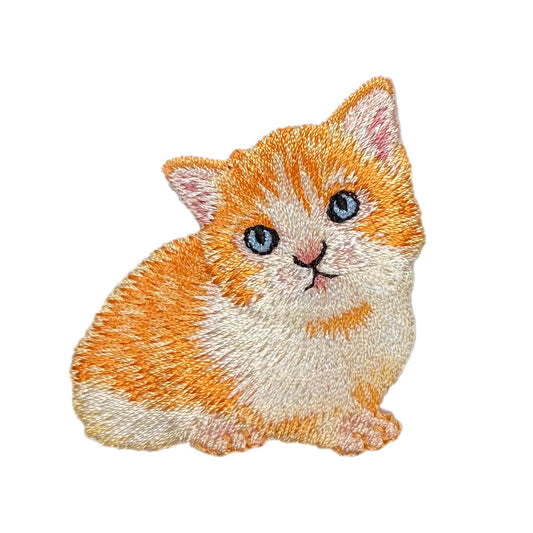 Orange Tabby Cat, Kitten, Embroidered, Iron on Patch