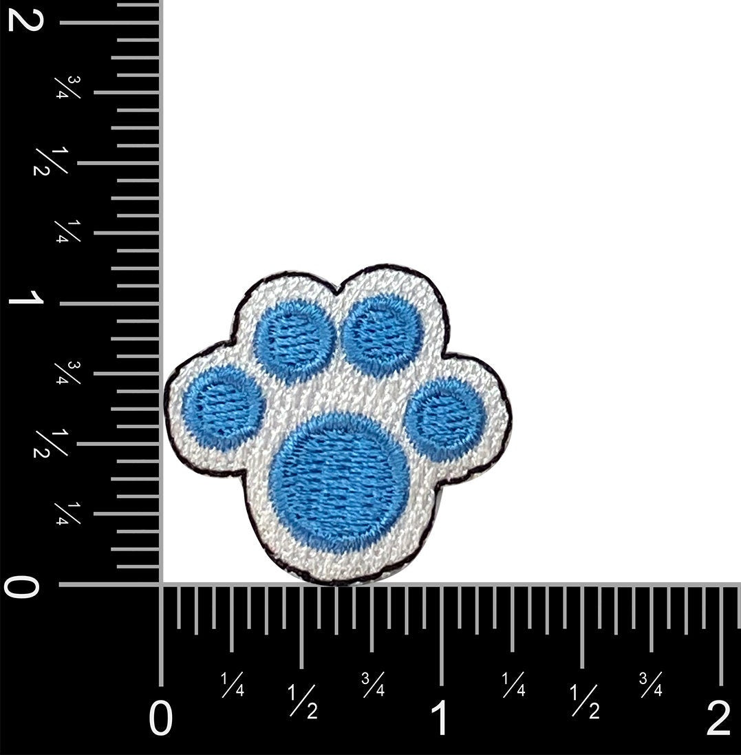 Blue and White Paw Print, Pets, Animals, Dog, Embroidered, Iron on Patch