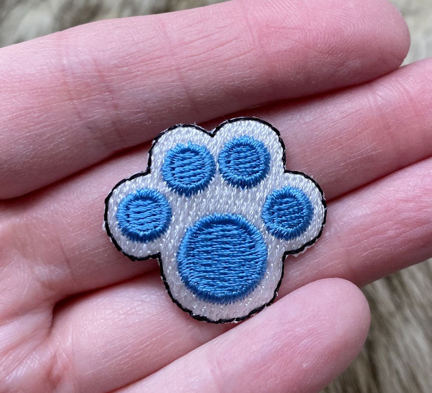 Blue and White Paw Print, Pets, Animals, Dog, Embroidered, Iron on Patch