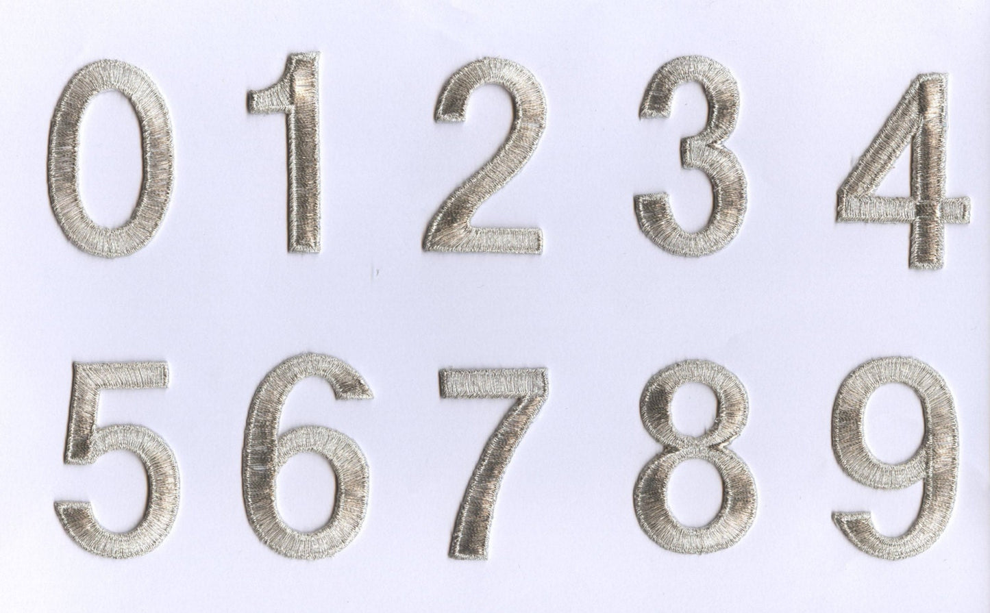 1" - Block Style Number - Metallic Silver