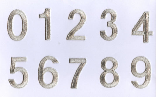 2" Number Block Style - Metallic Silver