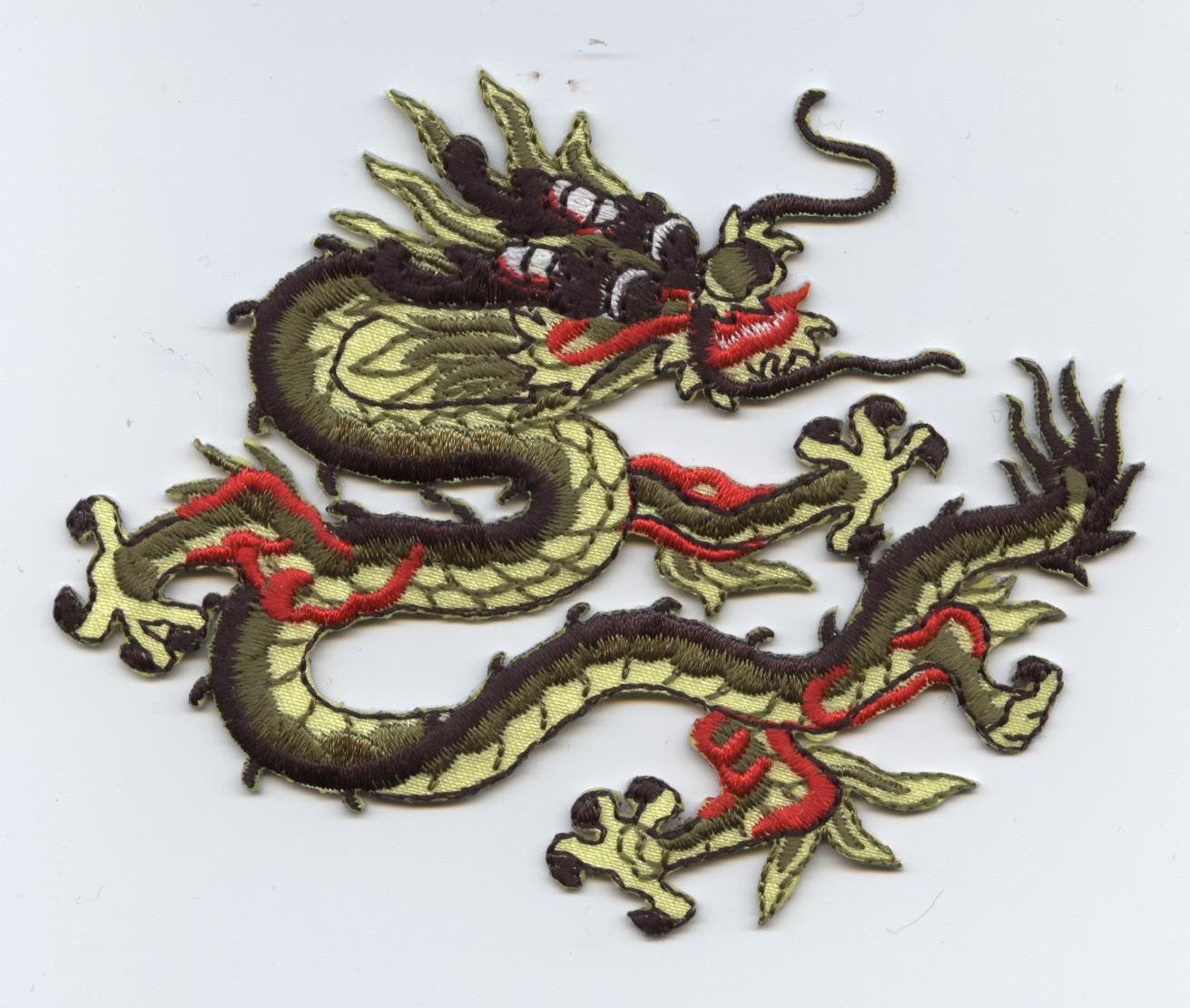 Chinese Dragon - Yellow or Blue - Embroidered Patch - Iron on Applique - 511909