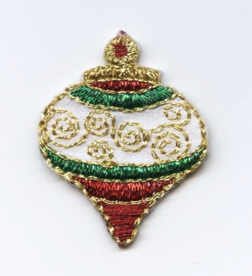 Christmas - Onion Bulb Ornament - Iron on Applique - Embroidered Patch - 695616-A