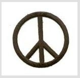 Peace Sign - 2 Inch - Iron on Applique - Embroidered Patch - 694066 - Color Choice - Pink, White, Black, or Multi-color