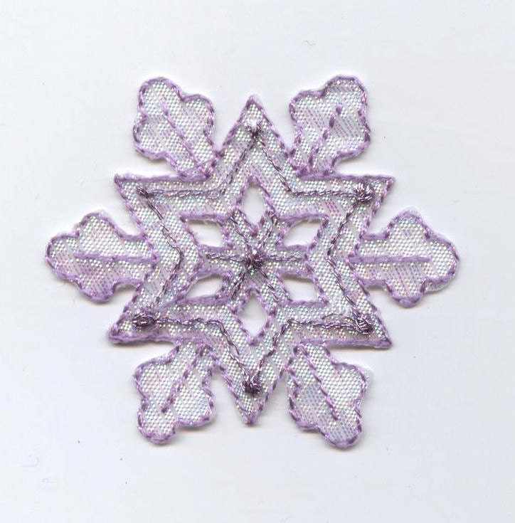 Snowflake - Iridescent Shimmery - Color Choice - Iron-on Applique Patch - Embroidered - 693765