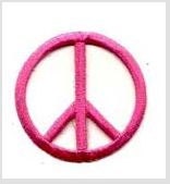 Peace Sign - 2 Inch - Iron on Applique - Embroidered Patch - 694066 - Color Choice - Pink, White, Black, or Multi-color