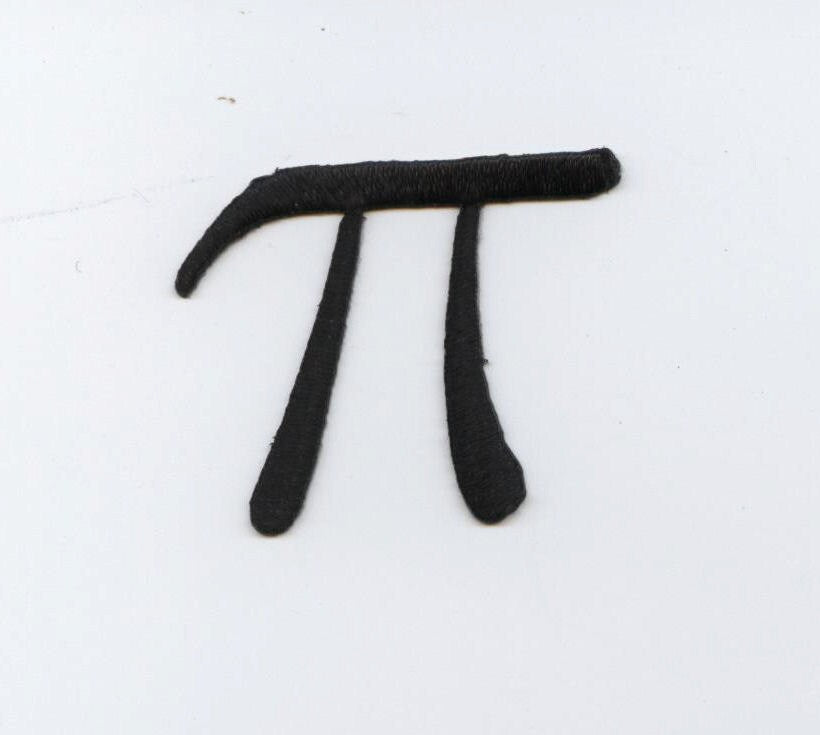 Pi Sign - Math - Embroidered Patch - Iron on Applique - 696403A