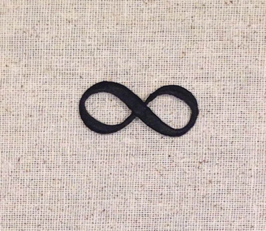 Infinity Sign - Black - Iron on Applique - Embroidered Patch - 696402A