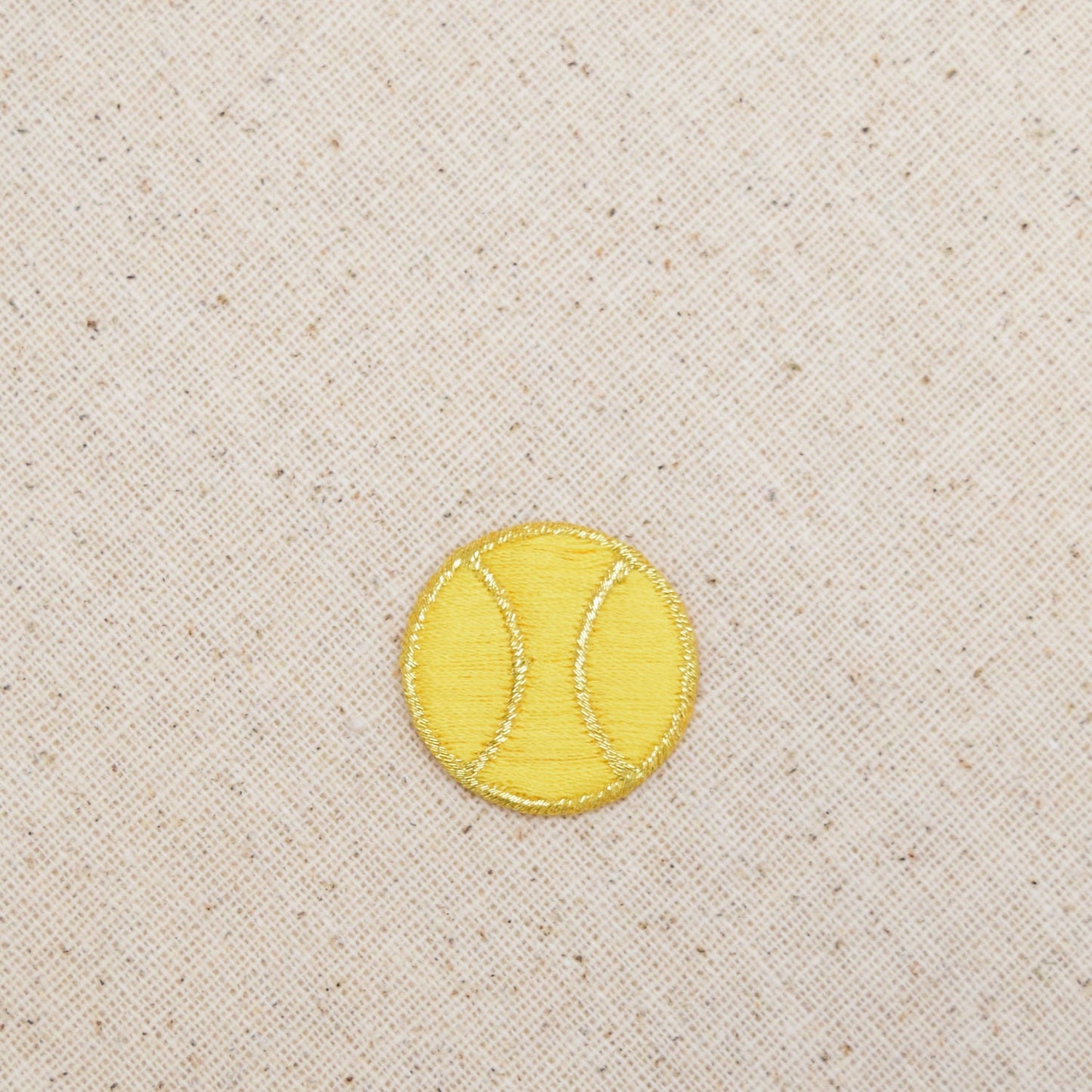 Tennis Ball - Yellow and Gold - 2 sizes - Iron on Applique - Embroidered Patch